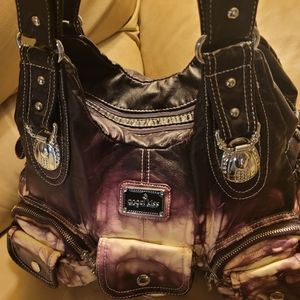 ANGEL KISS Large Tye Dye PU Leather Hobo Bag